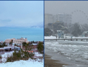 Снежный парадокс: как выглядят морские курорты Кубани во время настоящей зимы 