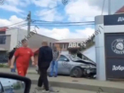 В Краснодаре иномарка протаранила автобусную остановку