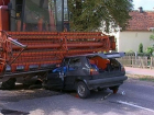  В ДТП на Кубани зерноуборочная машина чуть не убила полицейского