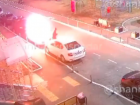 Поджог автомобиля в Краснодаре попал на видео