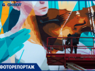 Скрипачка и дирижер: итальянский граффитист продолжает работу над рисунком в Краснодаре