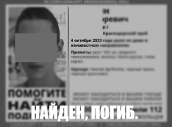 В Краснодарском крае нашли мёртвым пропавшего 8 дней назад школьника