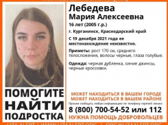 В Краснодарском крае исчезла 16-летняя девушка