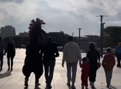 В парке Галицкого аниматоры в костюме коней пристают к краснодарцам 