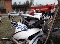 В Адыгейске автомобиль полиции во время ДТП чуть не сложился пополам