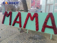 В центре Краснодара из 1000 роз выложили пятиметровое слово «Мама»