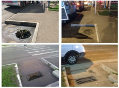  Украденные крышки люков на Московской в Краснодаре вернули на место 