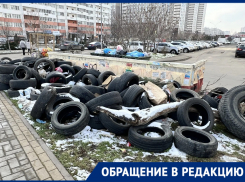 Большое кладбище шин появилось в Краснодаре