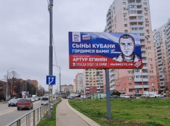 В Краснодаре демонтировали рекламный щит с баннером героя СВО