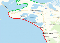 Оперштаб наглядно показал закрытые для купания пляжи Анапы и Темрюка 