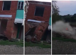 На берегу реки в Краснодаре рухнул дом