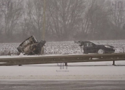 В Краснодарском крае машину разорвало пополам 