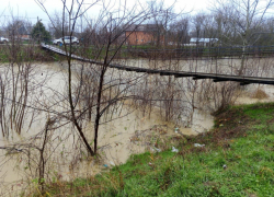 Уровень воды в реке Афипс на Кубани поднялся до опасной отметки