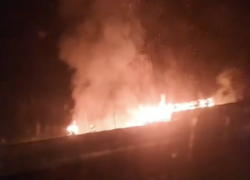 В Сети распространили видео полыхающей воинской части в Краснодарском крае