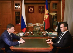 Вениамин Кондратьев провел первую рабочую встречу с новым мэром Краснодара