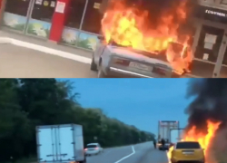 На Кубани внезапно вспыхнули две машины