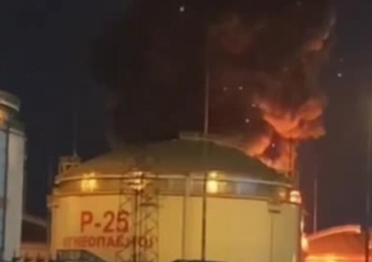 В Краснодарском крае загорелся резервуар с нефтью