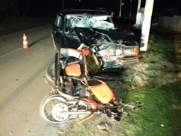 В Краснодарском крае 17-летний мотоциклист пострадал в ДТП
