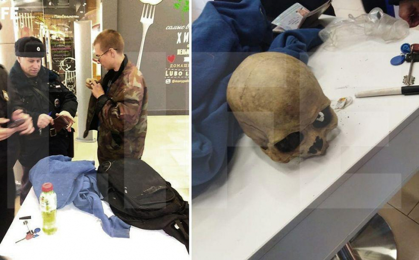 У посетителя краснодарского ТЦ нашли в сумке человеческий череп