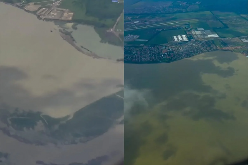 Краснодарское водохранилище показали с высоты после рекордных ливней