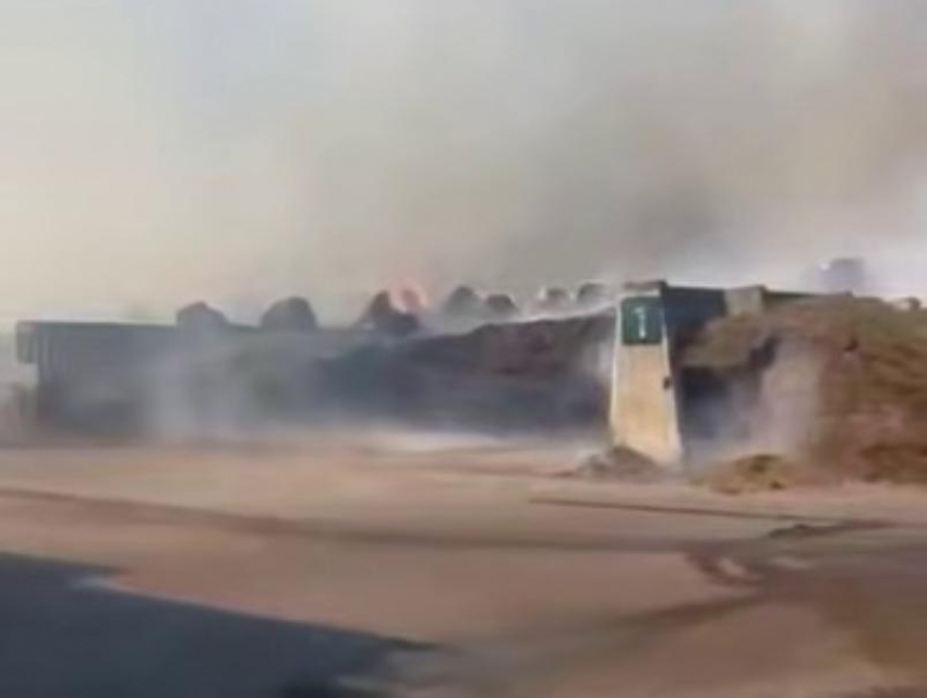 Крупный пожар охватил ферму в Краснодарском крае