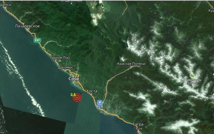 В Краснодарском крае произошло землетрясение в 3,5 балла