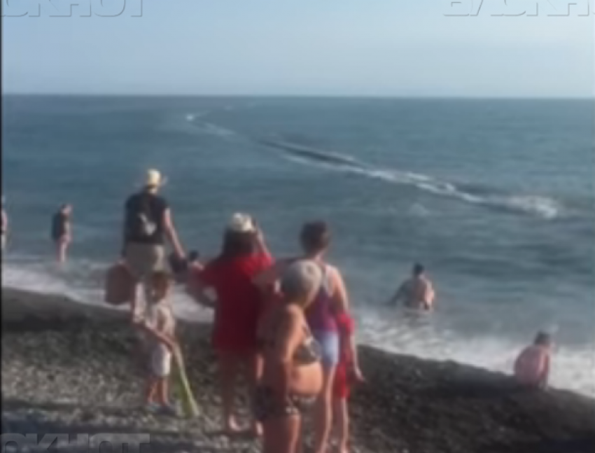  Дрейфующую у сочинского пляжа трубу отбуксируют на берег 