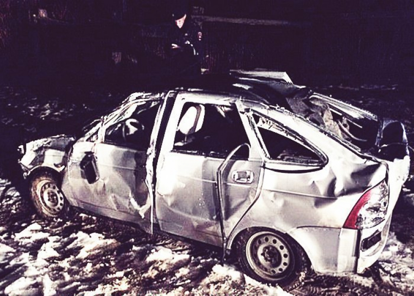 Автоледи перевернулась на «Приоре»  на кубанской трассе