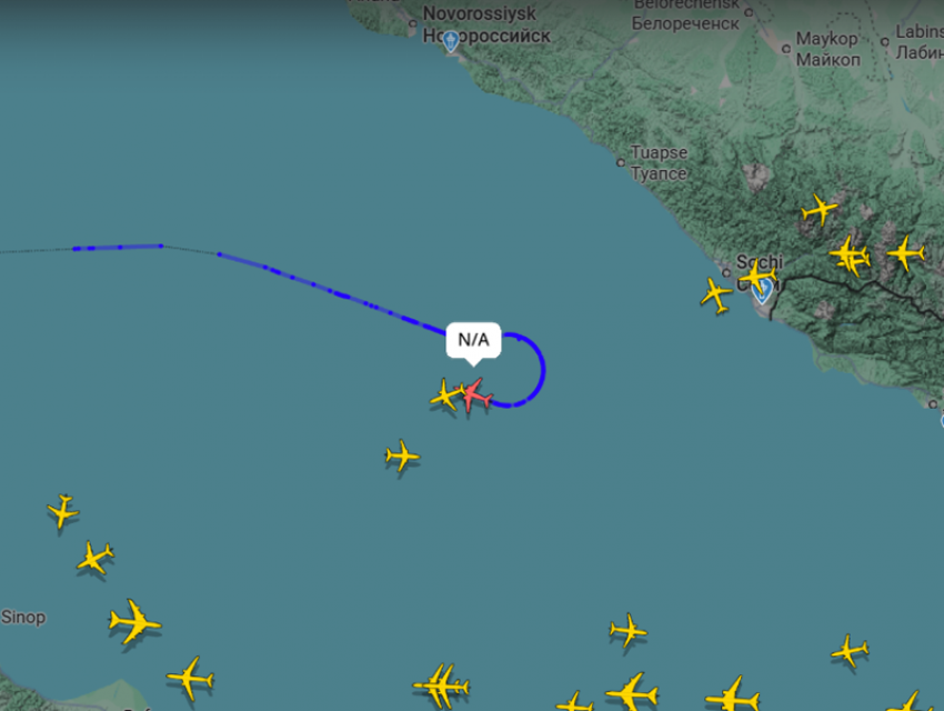 Американский самолёт «Посейдон» кружит над морем вблизи Туапсе и Сочи