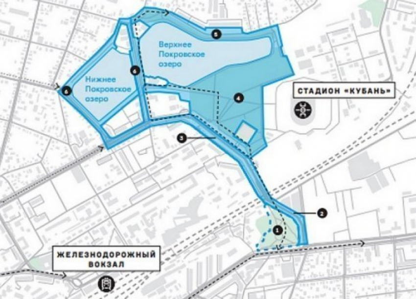  У Покровских озер в Краснодаре сделают набережную и парк 