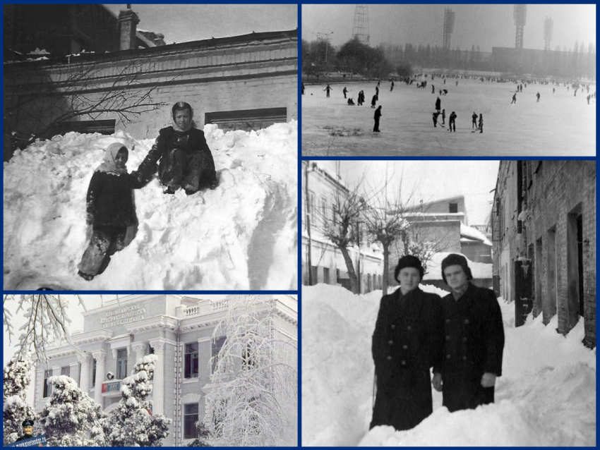 На коньках по реке среди сугробов: как выглядела советская зима в Краснодаре 