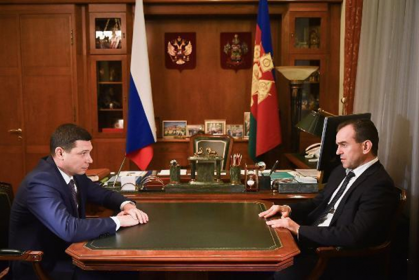 Вениамин Кондратьев провел первую рабочую встречу с новым мэром Краснодара