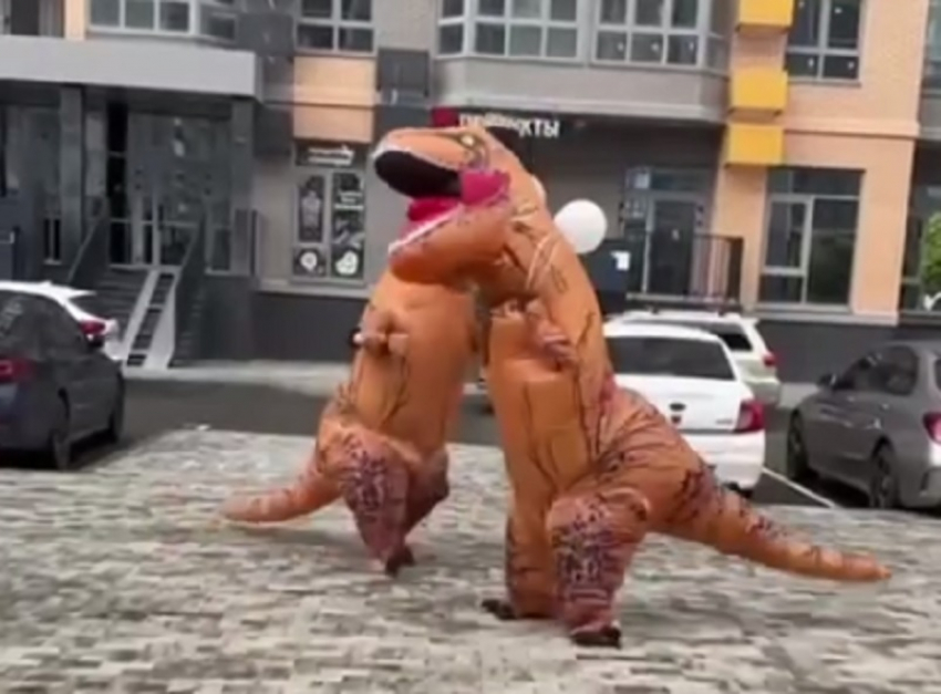 Танцующие динозавры устроили переполох в краснодарском ЖК