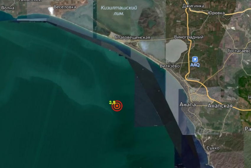 В Краснодарском крае произошло землетрясение в 3,9 балла