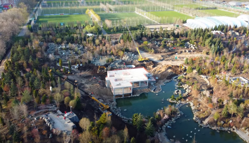 Стройку грандиозного японского сада в парке «Краснодар» сняли на видео с высоты 