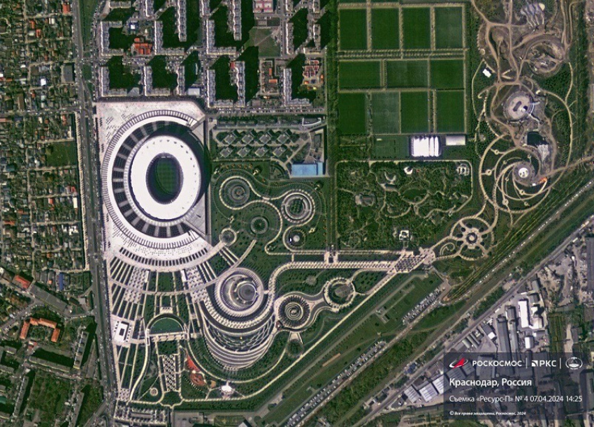 Парк Галицкого в Краснодаре сфотографировали из космоса