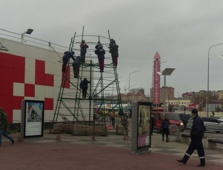 В Анапе начали устанавливать новогоднюю елку 