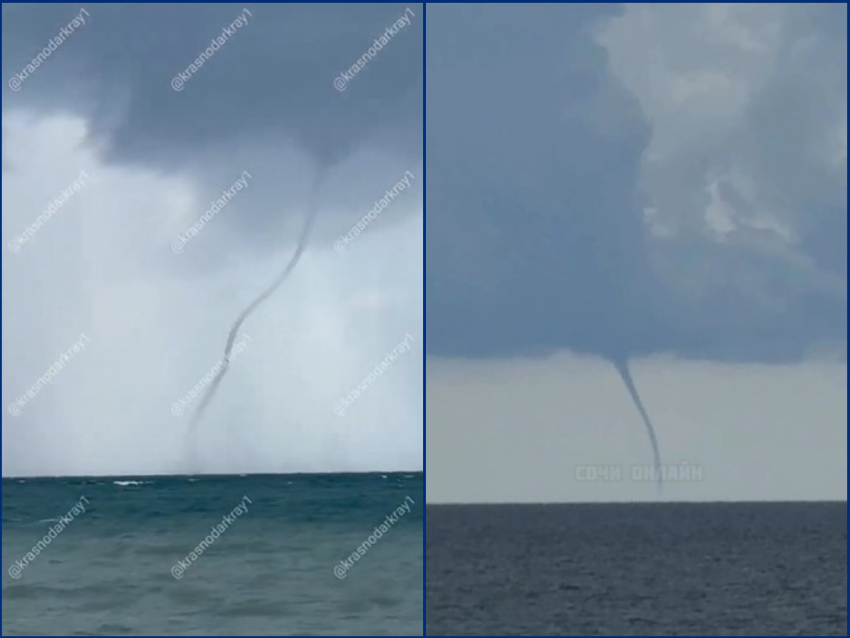 Массовое появление смерчей запечатлели на Кубани