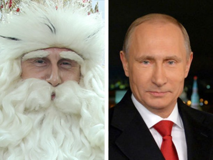 Дед Мороз, посетивший Краснодар, оказался похож на Владимира Путина