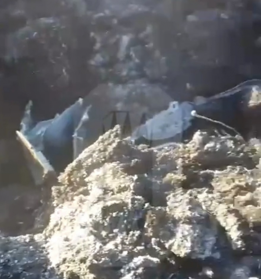 Появилось видео с места падения «ракеты» в Краснодарском крае 