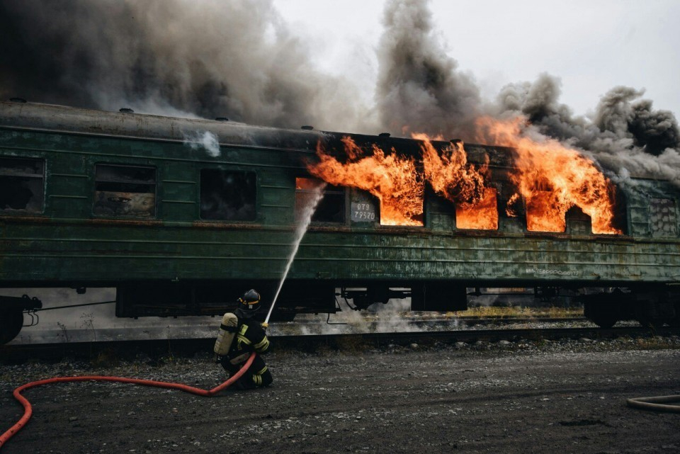 Поезд в Сочи загорелся на ходу