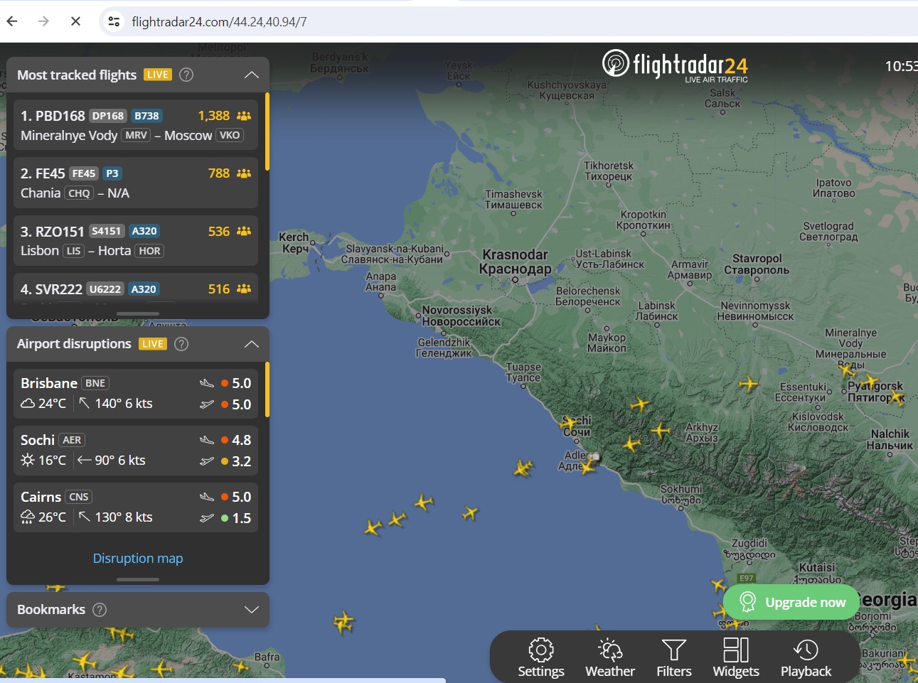 flightradar24 - пропал самолет